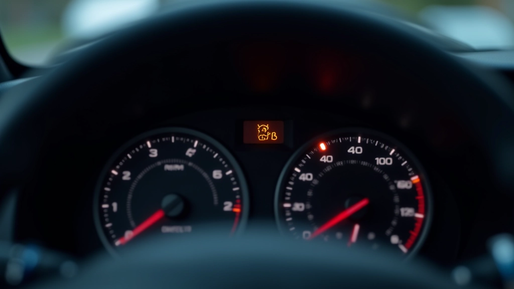 Dashboard warning light display showing illuminated oil pressure indicator on vehicle instrument cluster